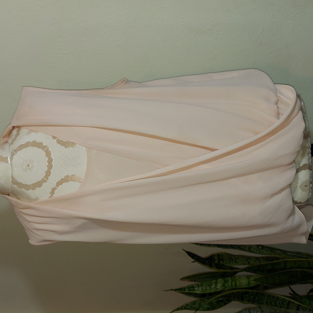 NY&C Peach sleeveless drape blouse